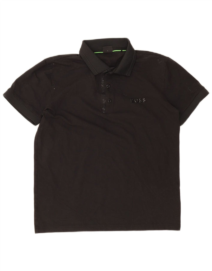 Hugo Boss Polo elástico para hombre de algodón negro grande