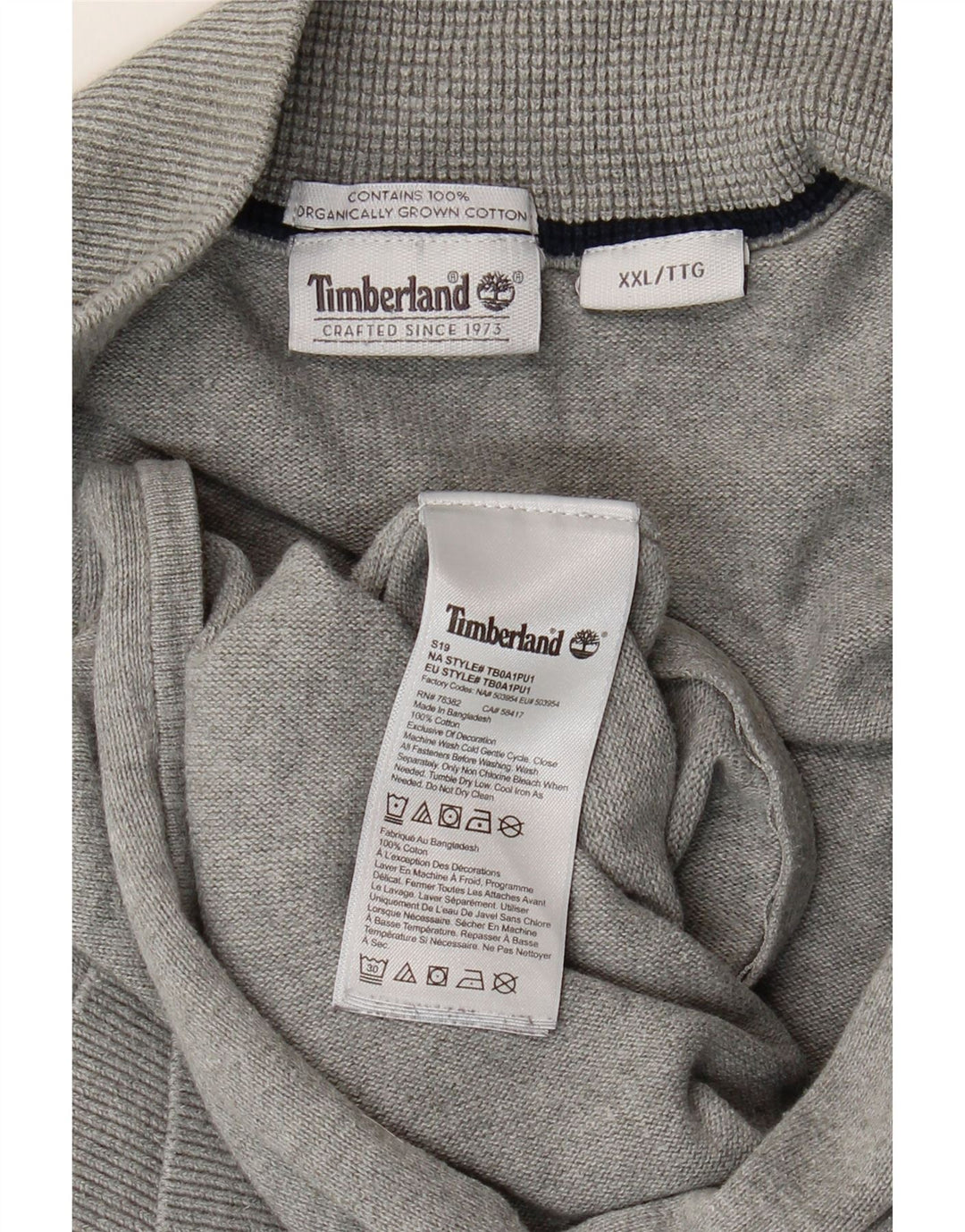 Timberland Suéter tipo cárdigan para hombre 2XL Algodón gris