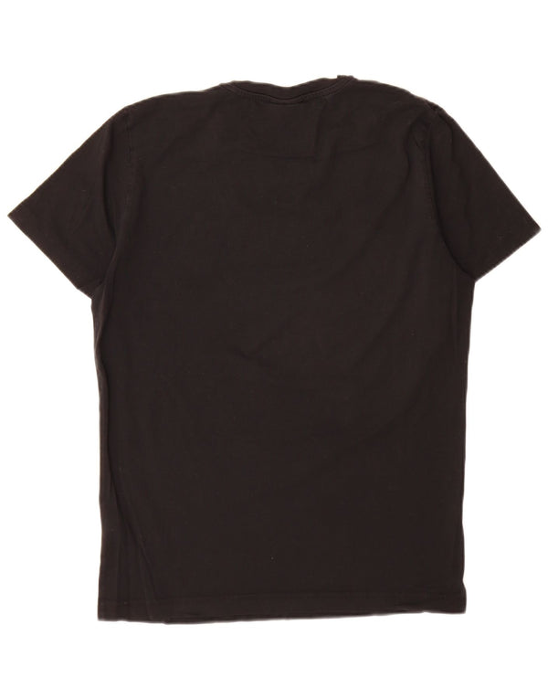 Diesel Hombre Camiseta Gráfica Top Pequeño Algodón Negro