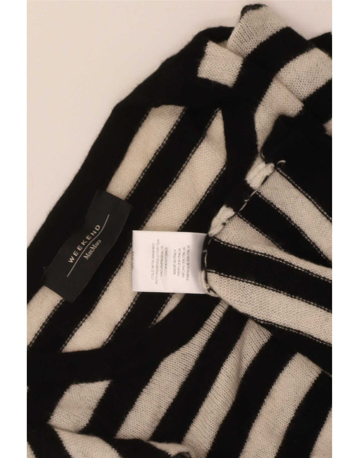 Max Mara - Jersey de fin de semana para mujer con cuello barco, talla M, color negro a rayas