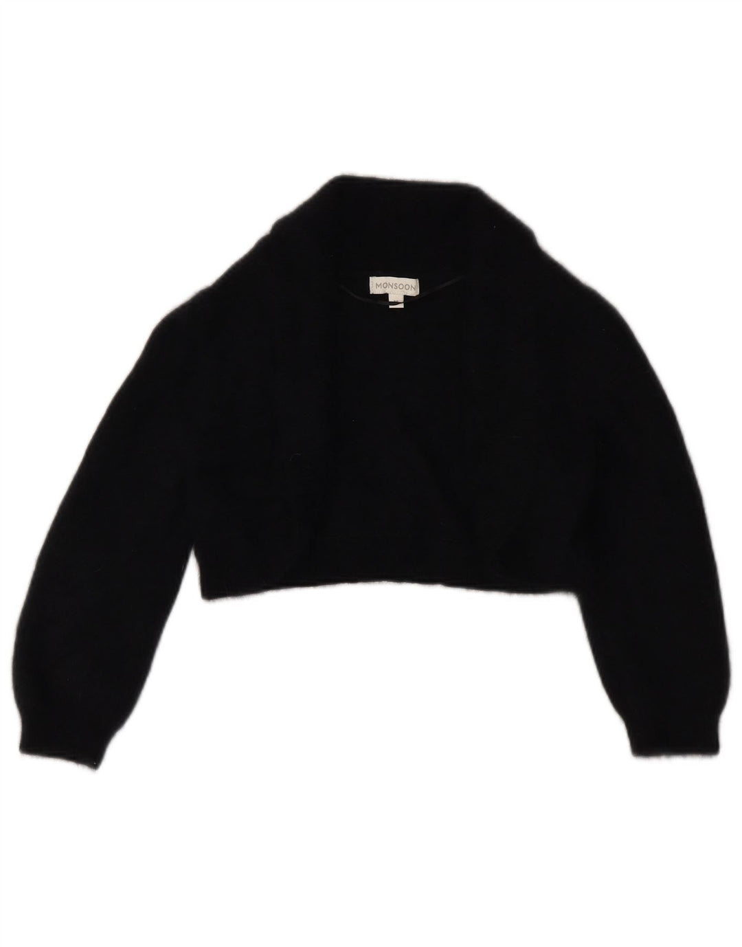 MONSOON Suéter tipo cárdigan bolero de manga 3/4 para mujer UK 40 M Negro