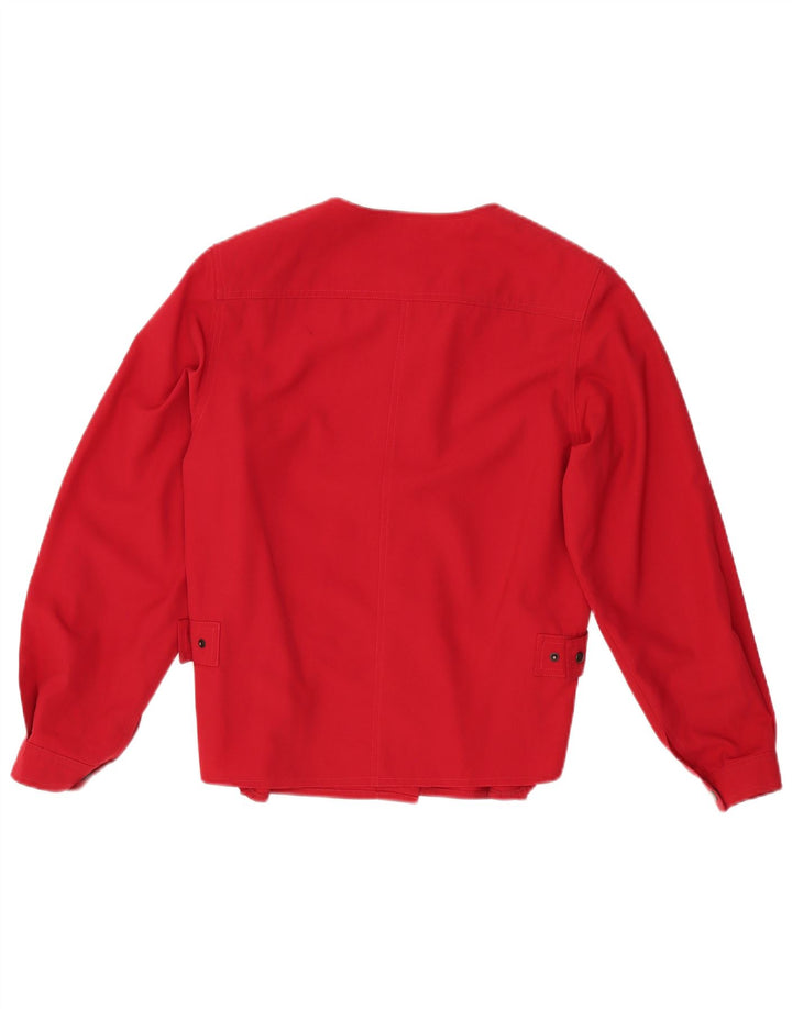 Blusa camisera de mujer VINTAGE IT 42 Lana virgen roja mediana