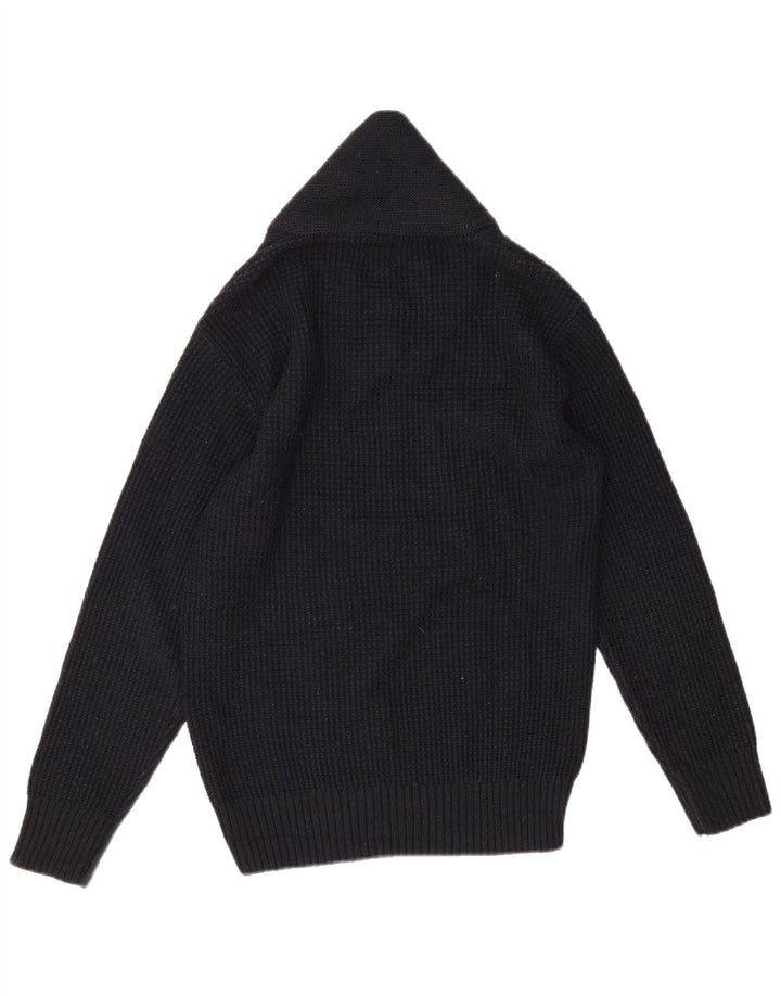 Zara Hombre Jersey Con Cuello Chal Suéter Medio Acrílico Negro