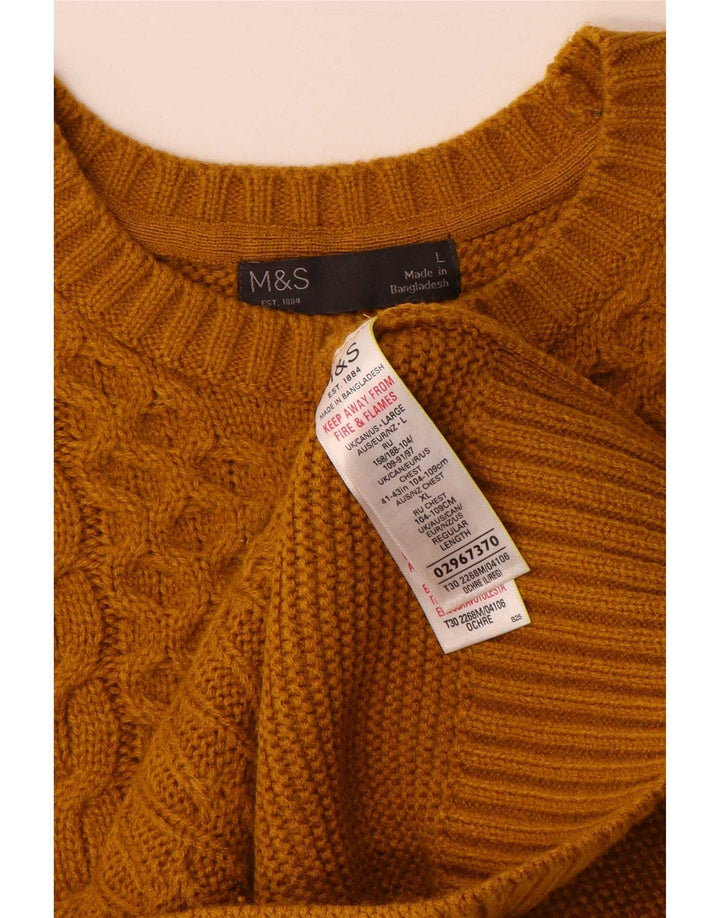 Marks & Spencer Jersey De Cuello Redondo Para Hombre Acrílico Amarillo Grande