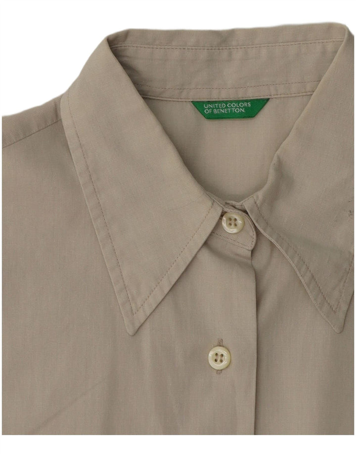 BENETTON Camisa Mujer UK 44 Gris Medio