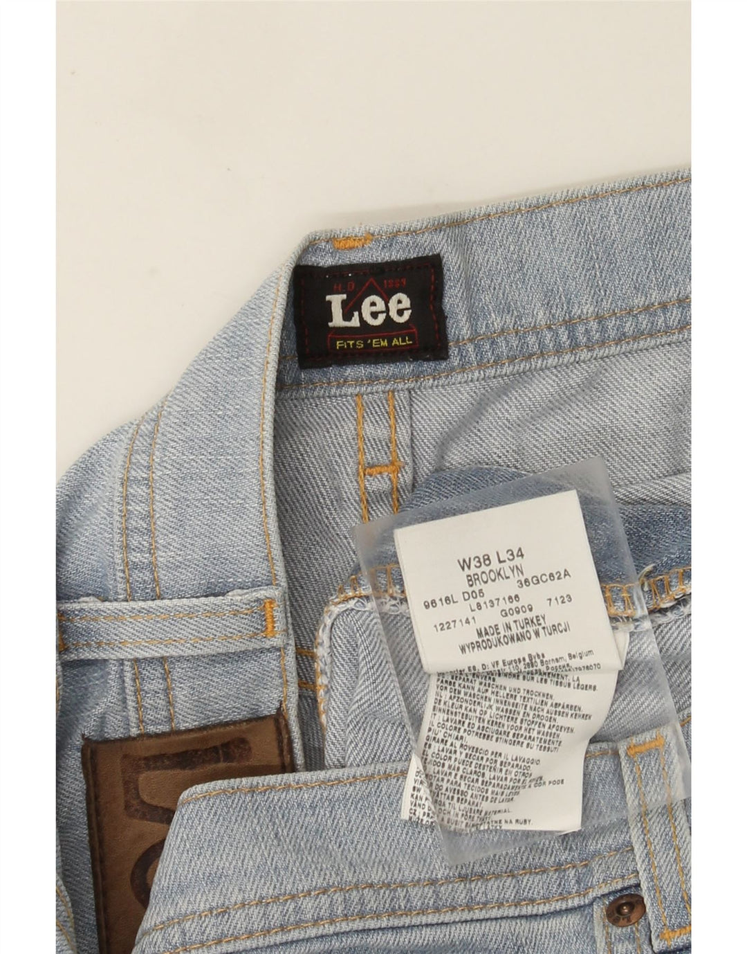 Lee Vaqueros Rectos Brooklyn Para Hombre W38 L34 Algodón Azul