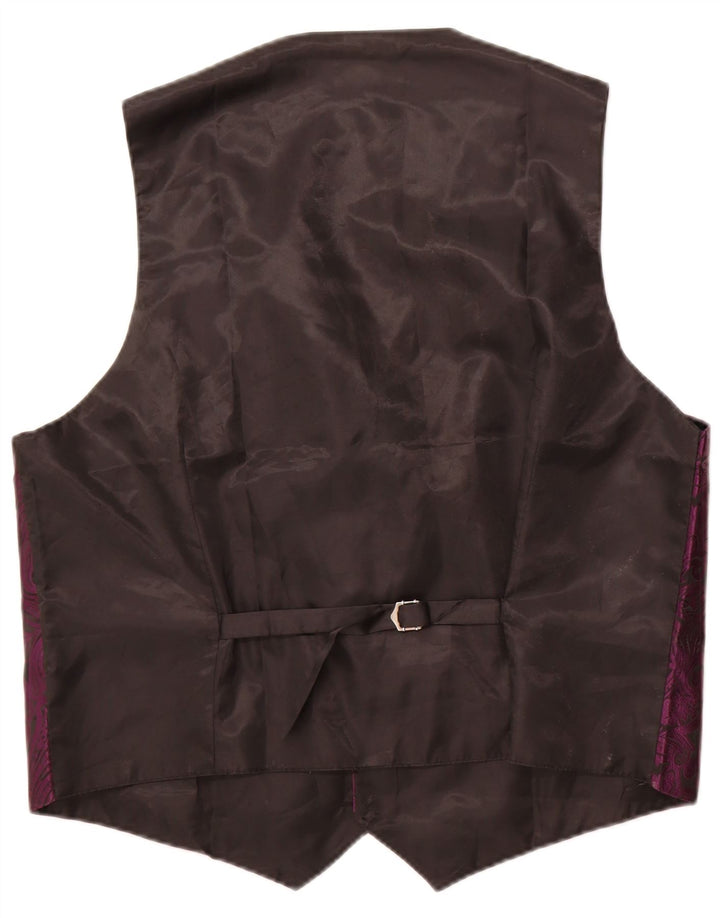 Chaleco vintage para hombre 2XL Púrpura Paisley Poliéster