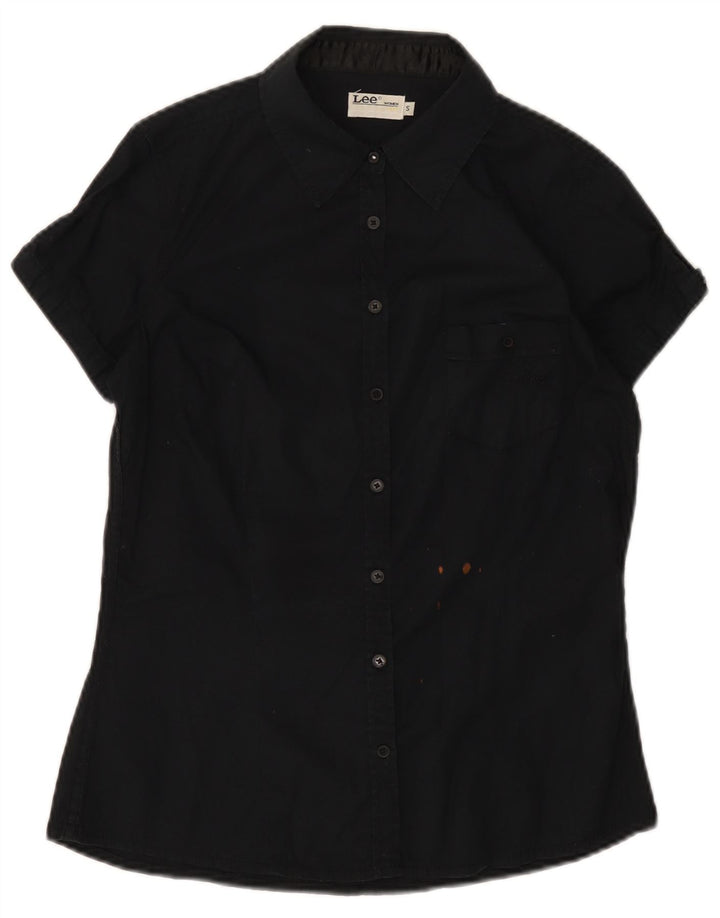 Lee Camisa de manga corta para mujer UK 40 Small Algodón negro