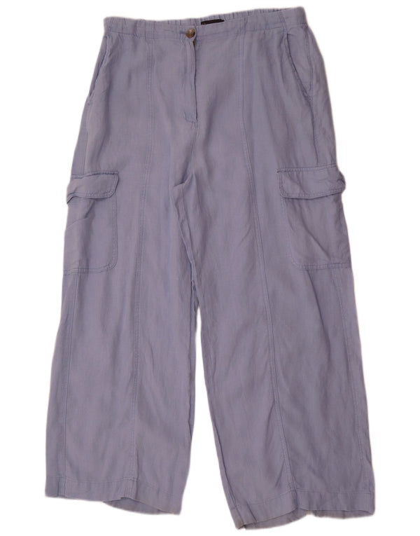 Marks & Spencer Pantalones cargo de pierna ancha para mujer UK 46 Large W34 L30 Azul