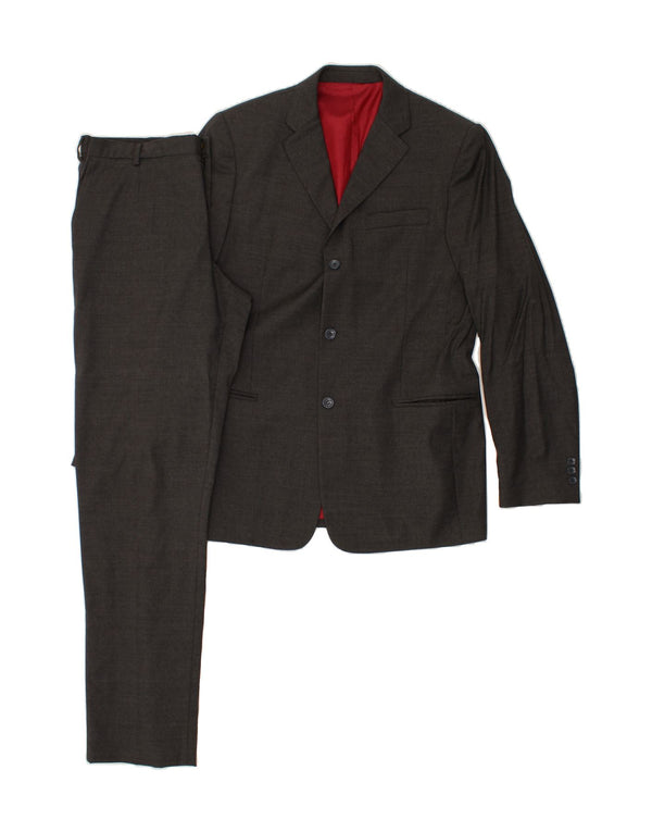 DOLCE & GABBANA Traje de 2 piezas con 3 botones para hombre UK 40 Large W36 L34 Lana gris