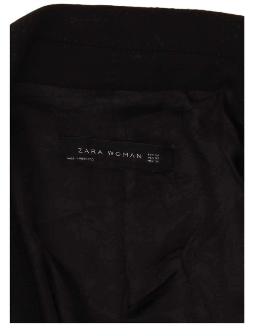 Zara Mujer Abrigo UK 6 XS Negro