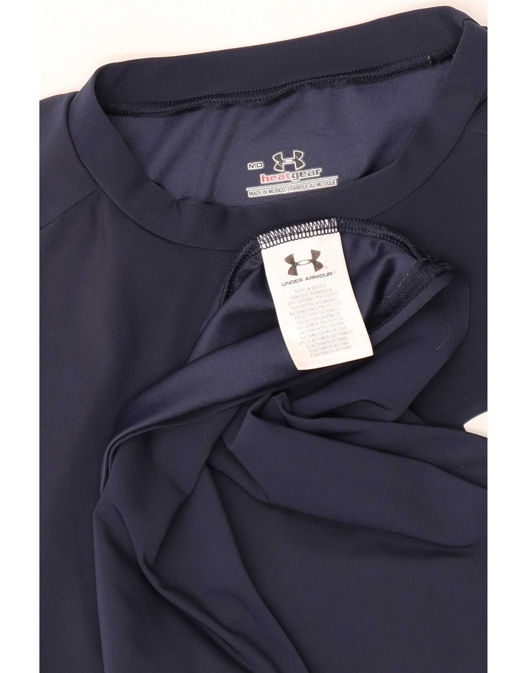 Camiseta Under Armour Heat Gear para hombre Top medio poliéster azul marino