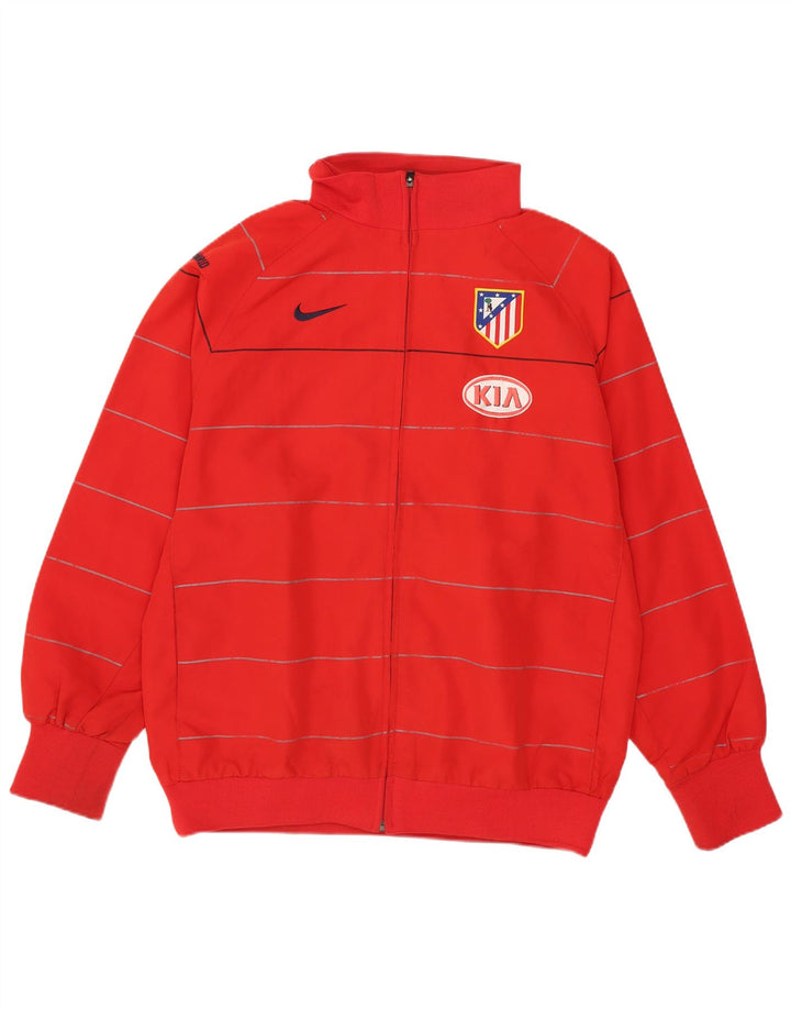 Nike Boys Graphic Chándal Top Chaqueta 13-14 años XL Poliéster a Rayas Rojas