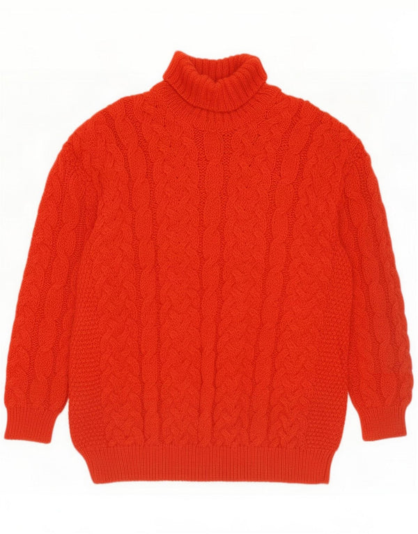 Vintage Mens Roll Neck Jumper Sweater XL Red New Wool