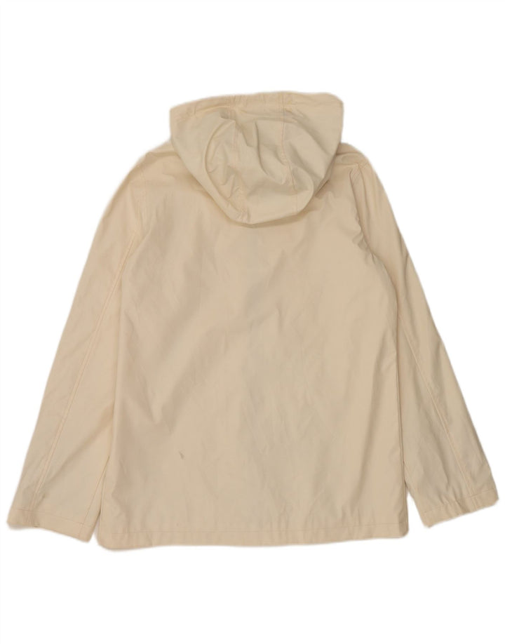 Topshop Chaqueta impermeable con capucha de gran tamaño para mujer UK 10 Small Off White