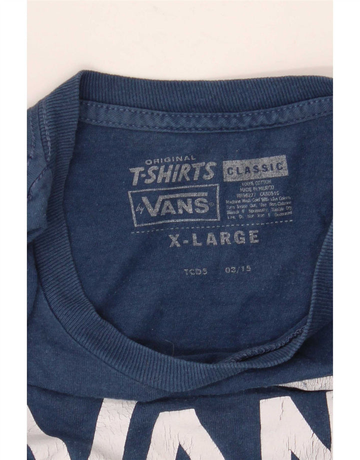 Vans Hombre Camiseta Gráfica Top XL Algodón Azul