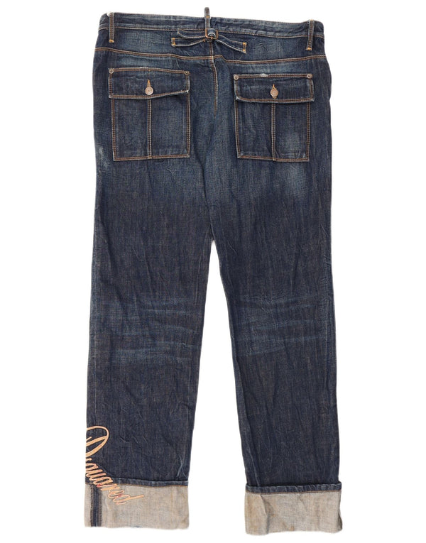 Dsquared2 Vaqueros rectos gráficos para hombre IT 52 XL W36 L30 Algodón azul marino