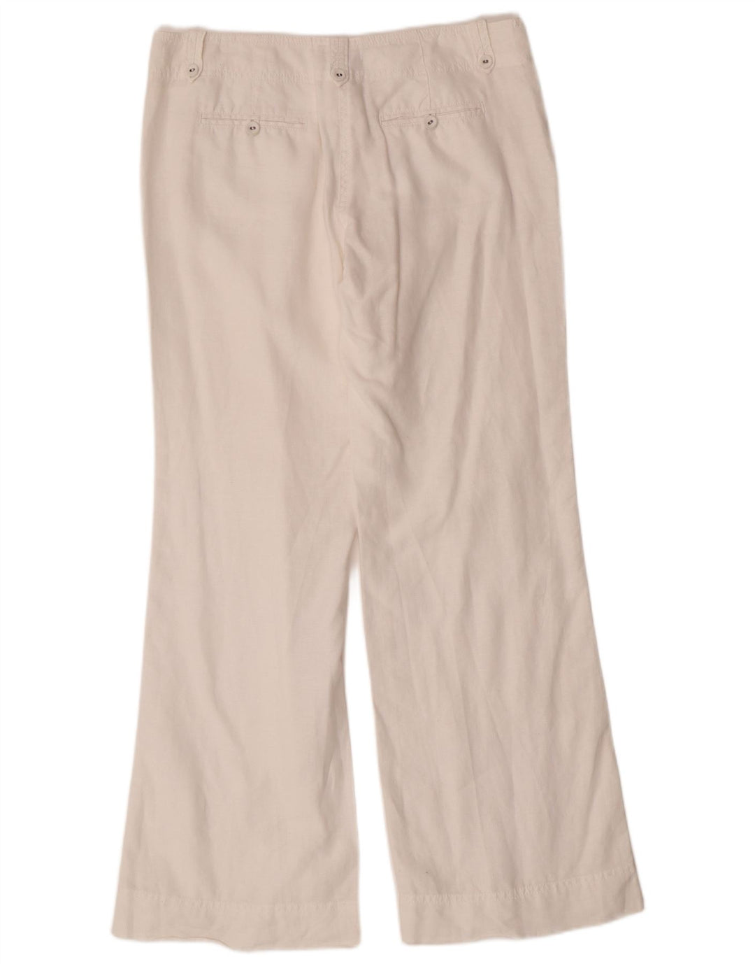 MONSOON Pantalones chinos con corte de bota para mujer UK 12 Medium W32 L31 White Linen