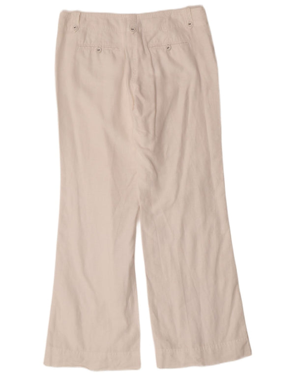 MONSOON Pantalones chinos con corte de bota para mujer UK 12 Medium W32 L31 White Linen