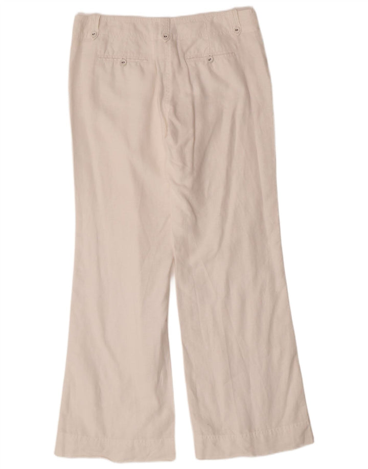 MONSOON Pantalones chinos con corte de bota para mujer UK 12 Medium W32 L31 White Linen