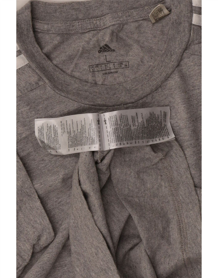ADIDAS Camiseta para hombre Top Grande Gris Algodón