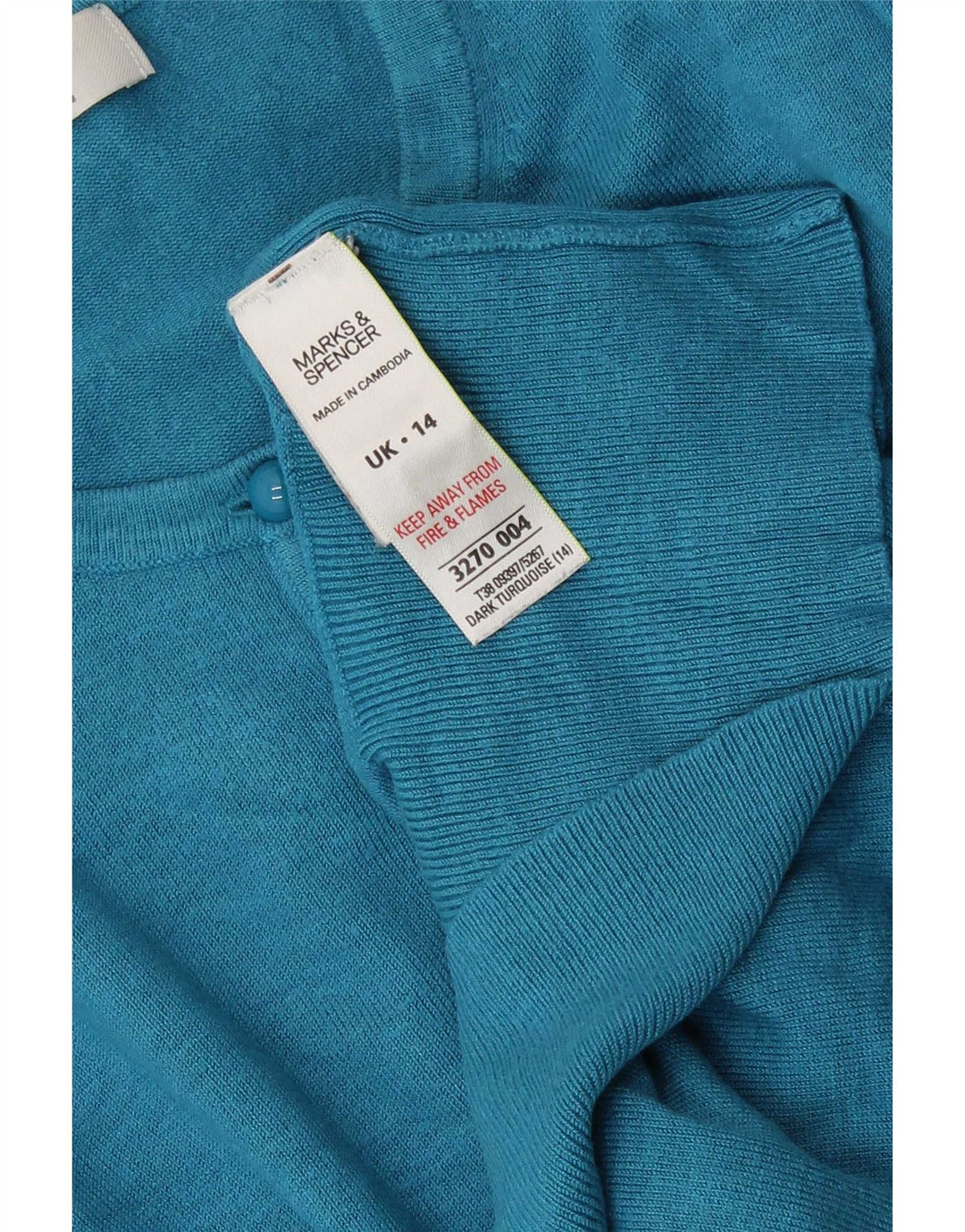 Marks & Spencer Suéter tipo cárdigan para mujer UK 44 Viscosa turquesa mediana