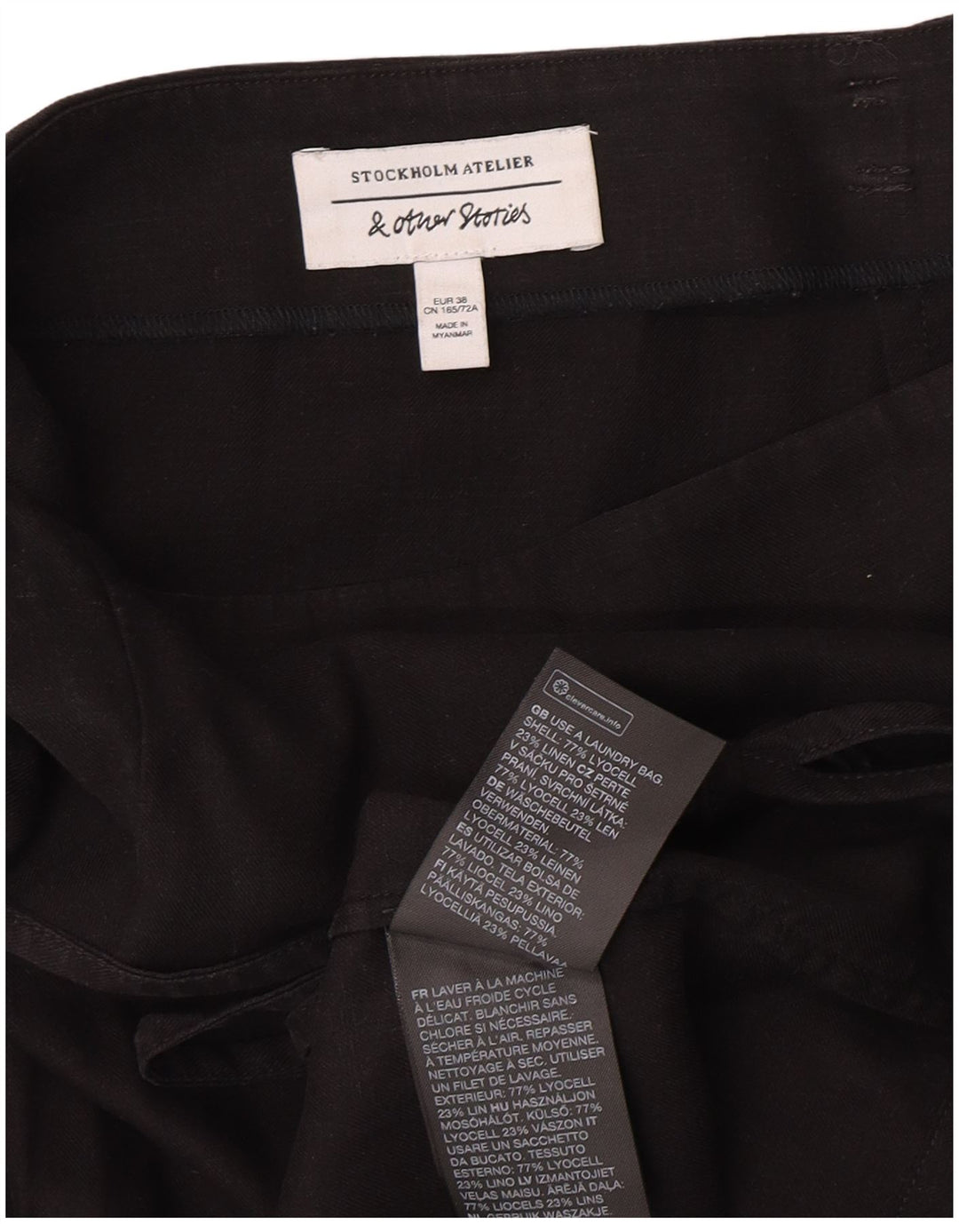 & Other Stories Falda cruzada para mujer EU 38 Medium W26 Lyocell negro