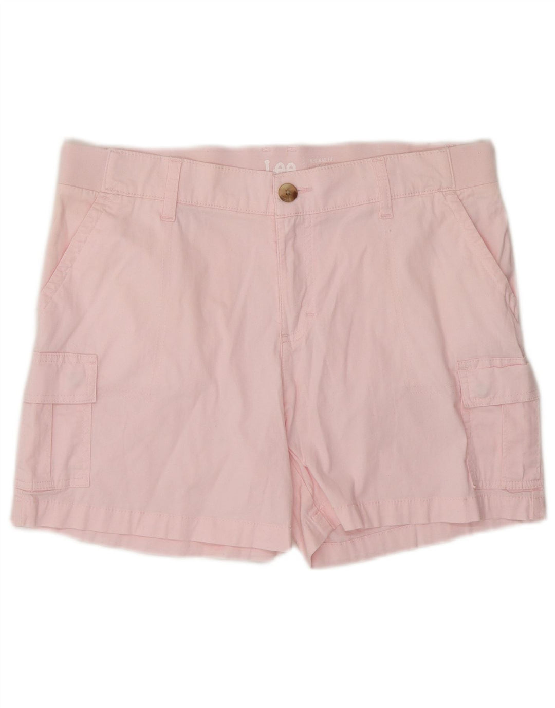 LEE Pantalones cortos cargo de ajuste regular para mujer US 12 grande W34 algodón rosa
