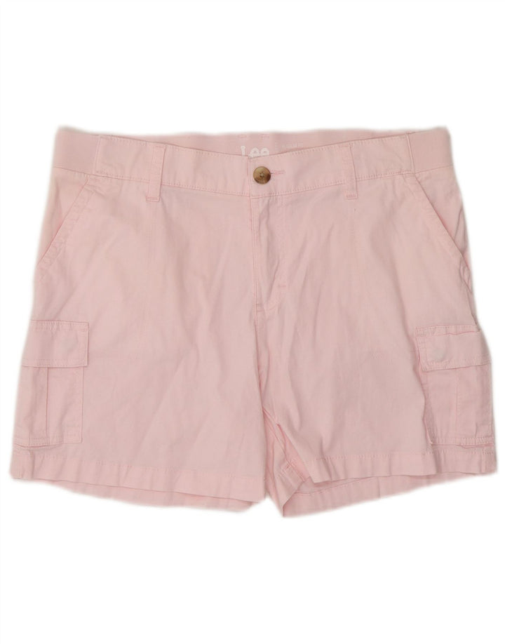 LEE Pantalones cortos cargo de ajuste regular para mujer US 12 grande W34 algodón rosa