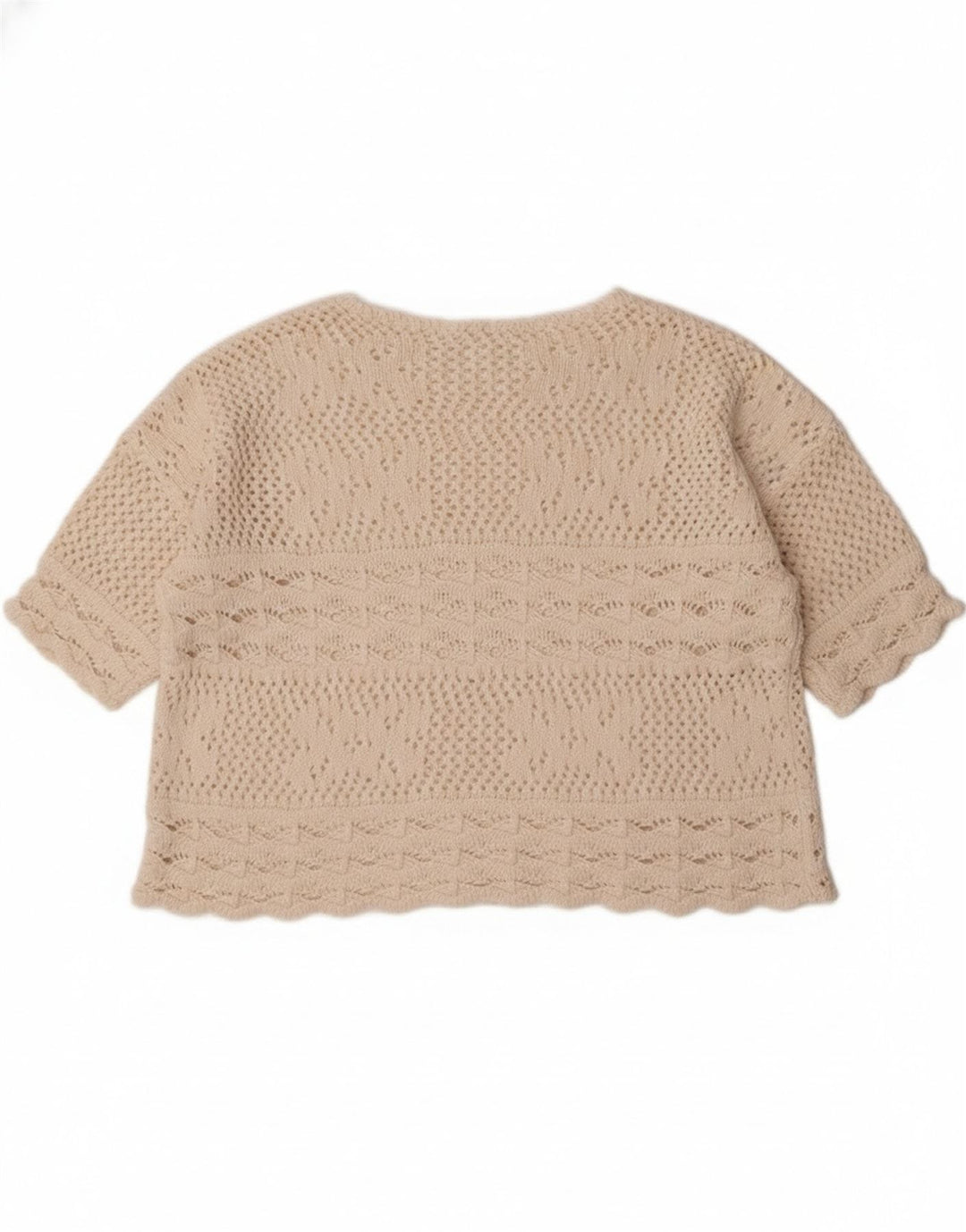 Redok - Jersey corto con cuello barco para mujer, talla 40, color blanco apagado