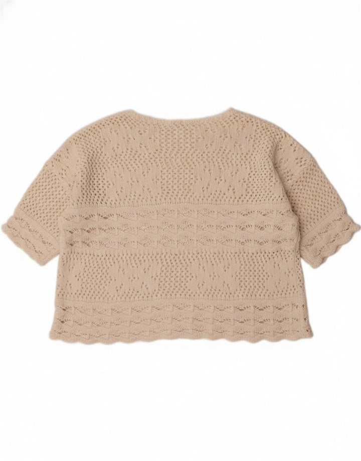Redok - Jersey corto con cuello barco para mujer, talla 40, color blanco apagado
