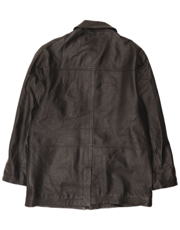 Marks & Spencer Chaqueta de cuero para hombre UK 38 Medium Black Leather