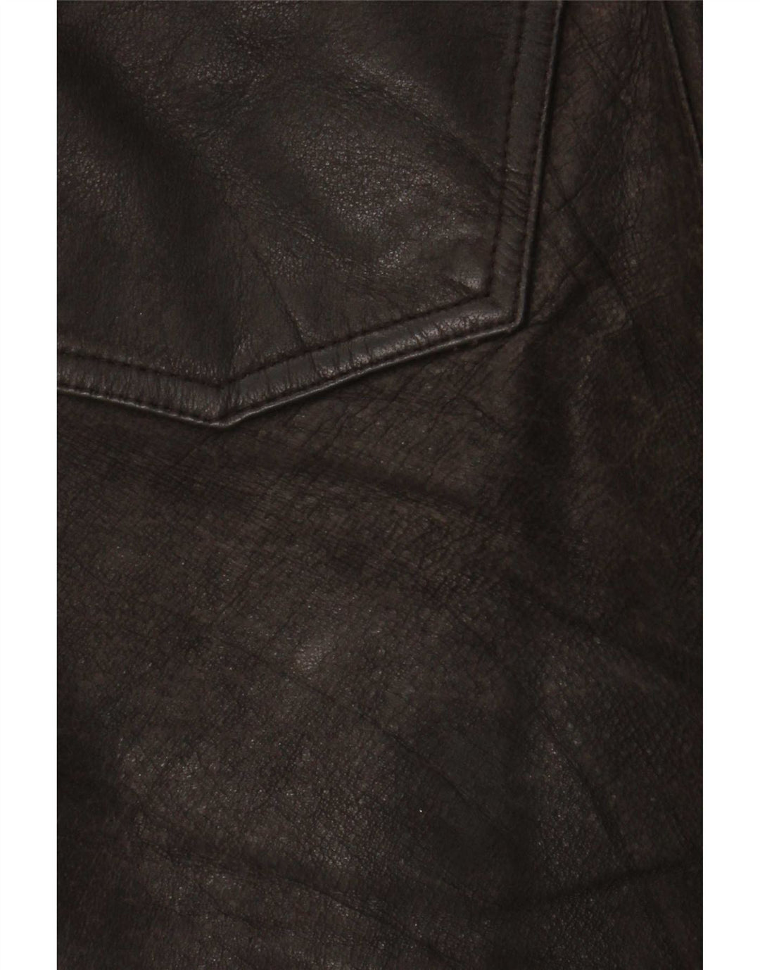 Pantalones de cuero rectos vintage para hombre W34 L32 Marrón