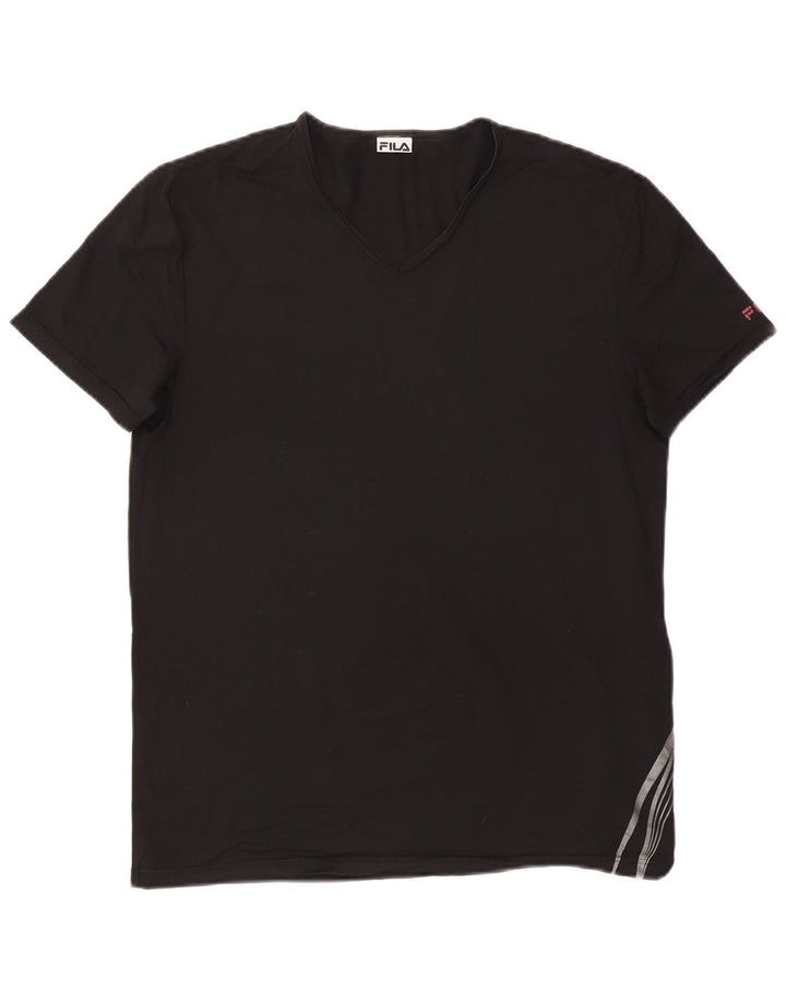 FILA - Camiseta para hombre, talla grande, color negro