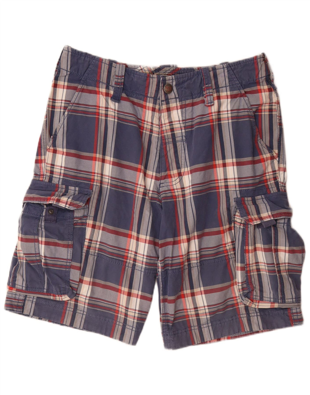 TOMMY HILFIGER Shorts cargo para hombre W32 Algodón a cuadros azul marino mediano
