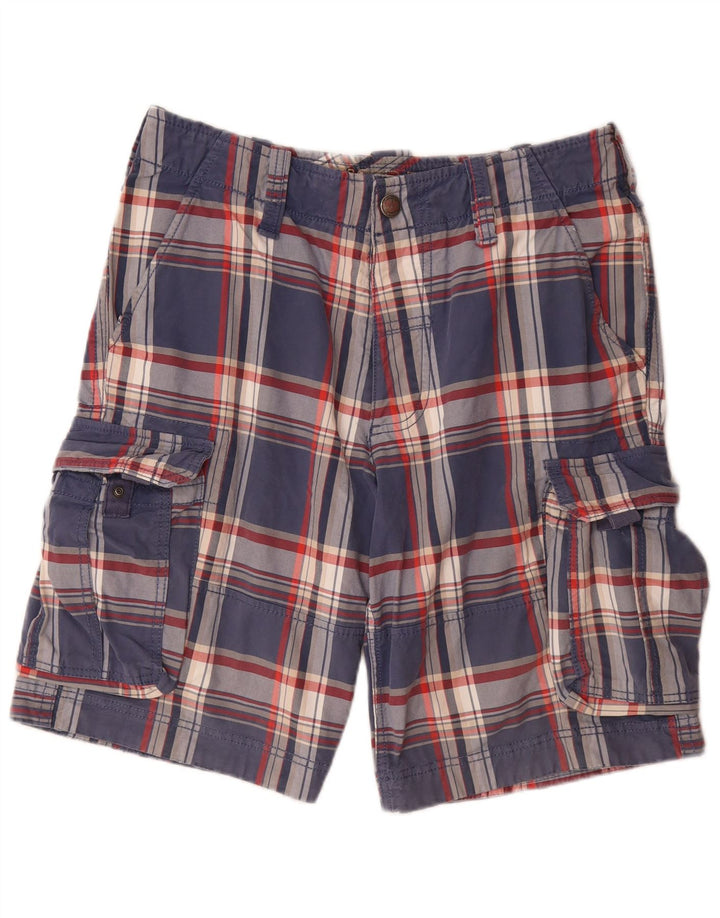 TOMMY HILFIGER Shorts cargo para hombre W32 Algodón a cuadros azul marino mediano