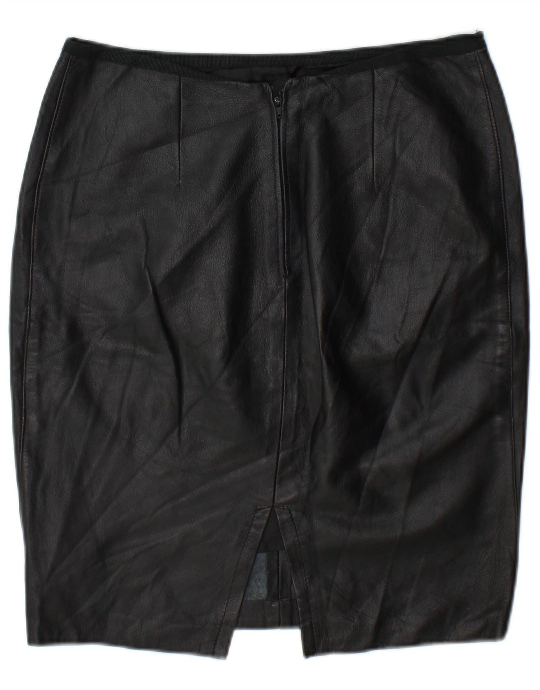 Falda de cuero vintage para mujer W30 Medio Negro