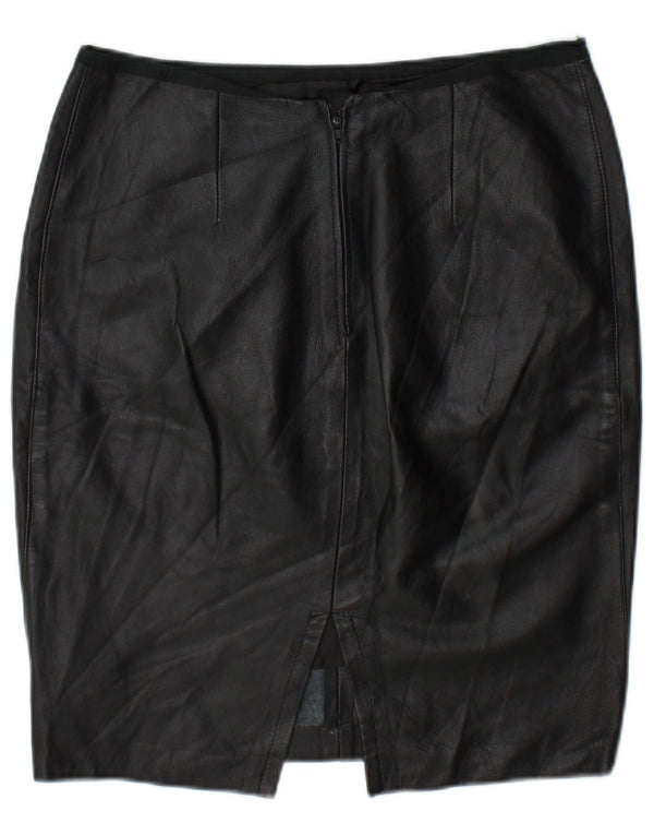 Falda de cuero vintage para mujer W30 Medio Negro