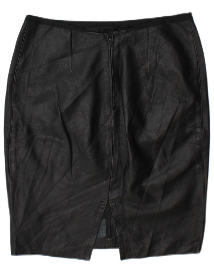 Falda de cuero vintage para mujer W30 Medio Negro