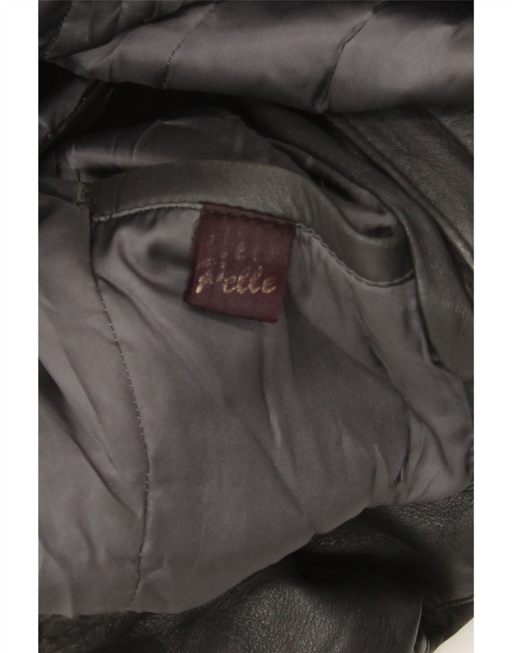 Vintage chaqueta de cuero para hombre Reino Unido 38 cuero negro medio