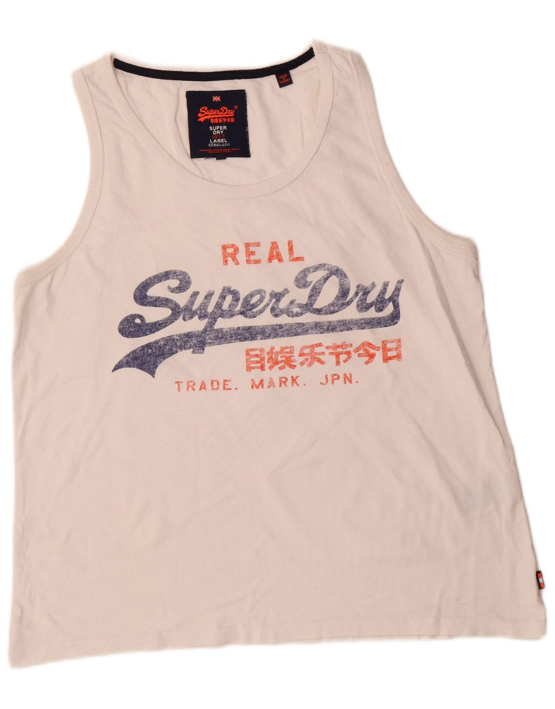 Superdry Hombre Graphic Vest Top XL Algodón Blanco