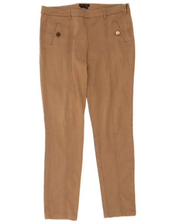 Massimo Dutti Pantalones Casuales Slim Mujer EU 38 Small W28 L28 Beige