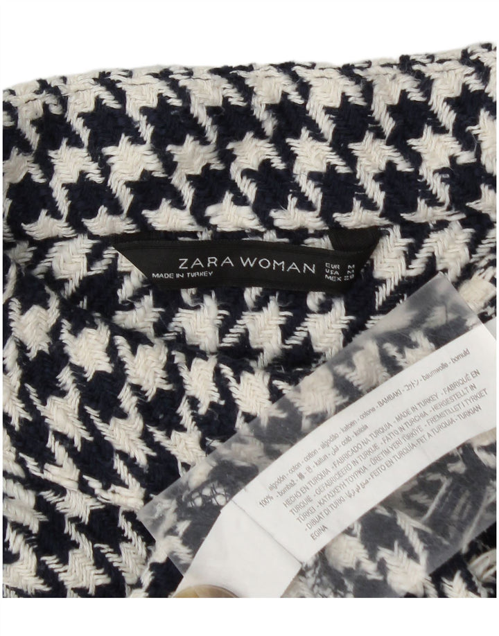 Zara - Jersey con cuello y botones para mujer, talla 40, talla mediana, color azul marino
