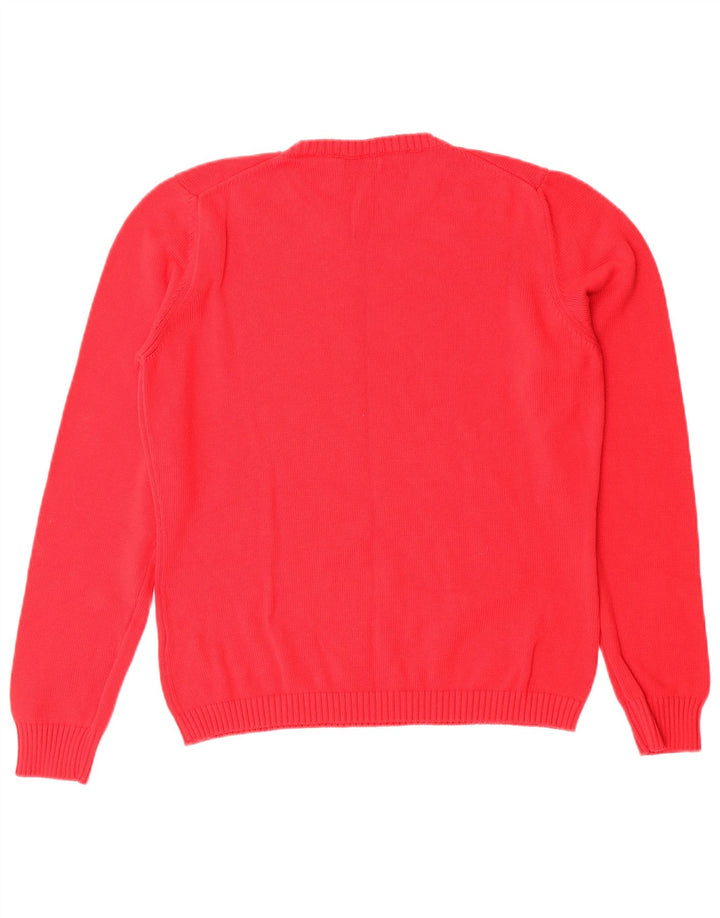 BENETTON Womens Crew Neck Jumper Sweater UK 14 Large Red