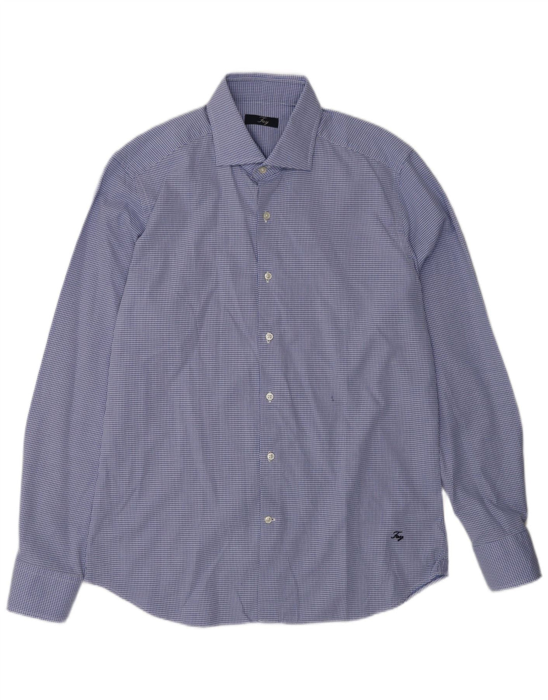 FAY Camisa para hombre Talla 42 16 1/2 Grande Algodón con manchas azules