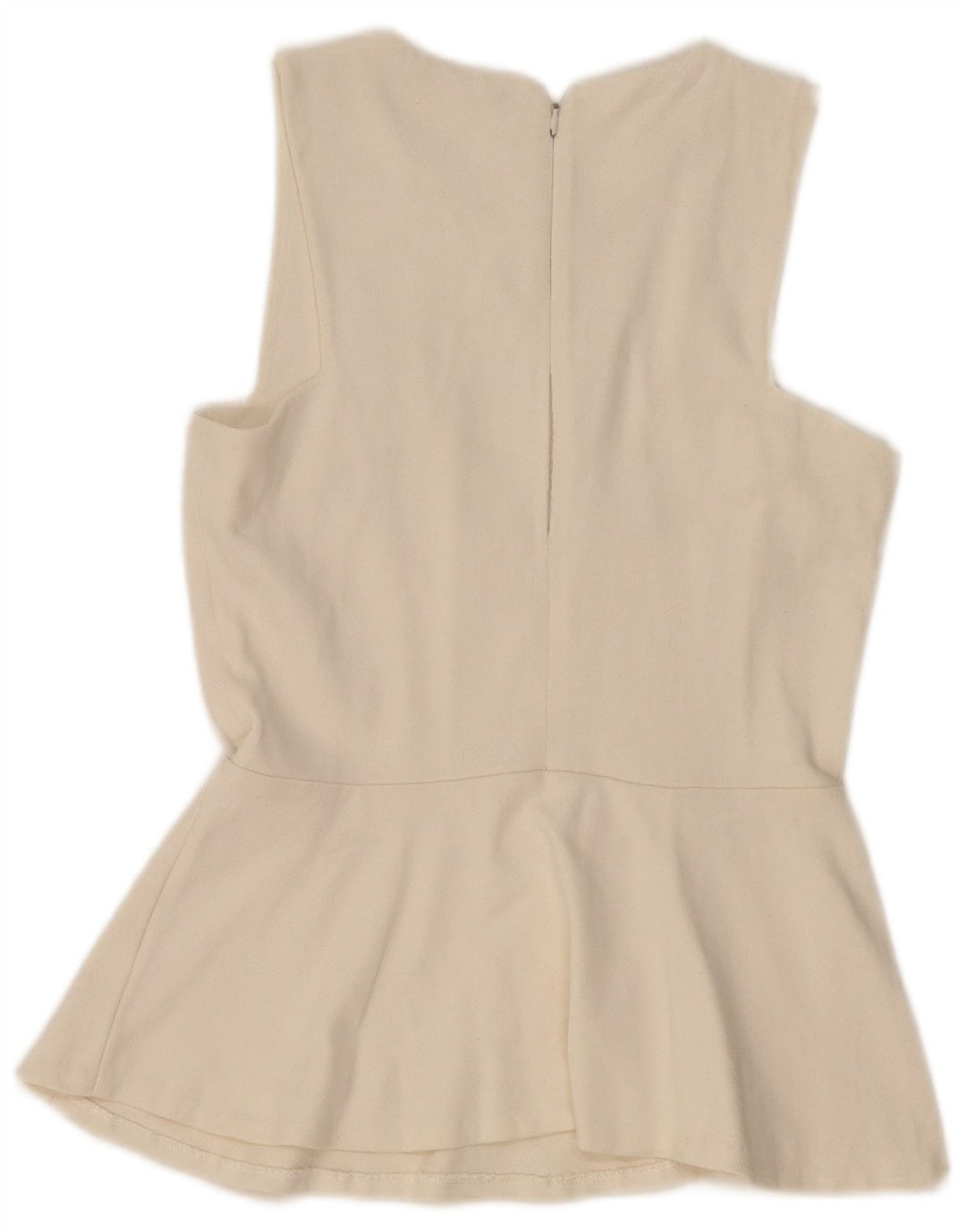 ZARA Mujer Blusa Sin Mangas Top UK 42 Medium Off White