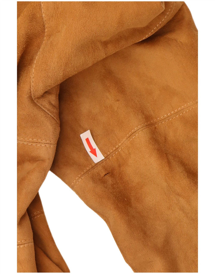 Vintage hombres ante bomber chaqueta Reino Unido 38 marrón medio