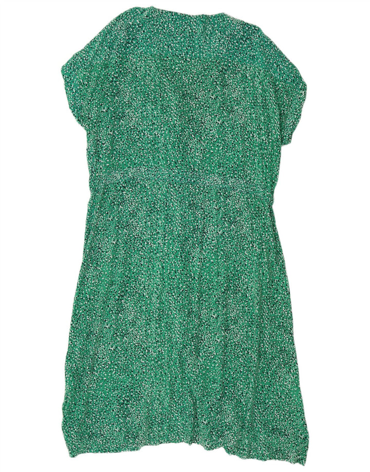 JOULES Vestido camisero de manga corta para mujer UK 40 XL Viscosa con lunares verdes