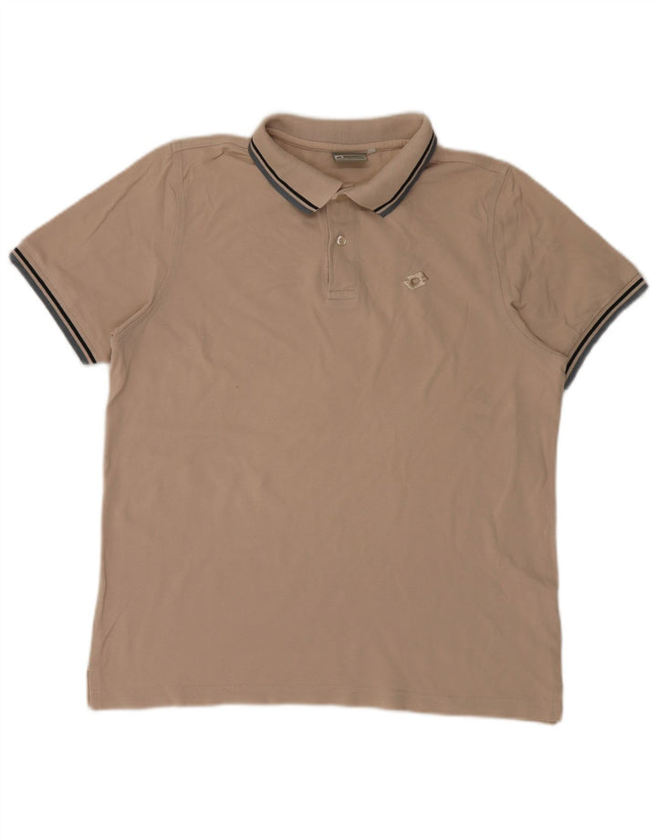 Polo Lotto Hombre Grande Beige Algodón