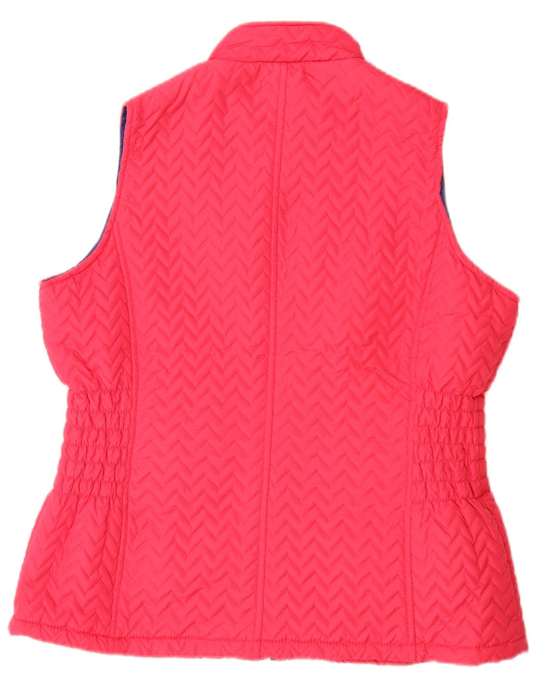 Paco Boutique Chaleco Acolchado Para Mujer UK 46 Poliéster Chevron Rosa Grande